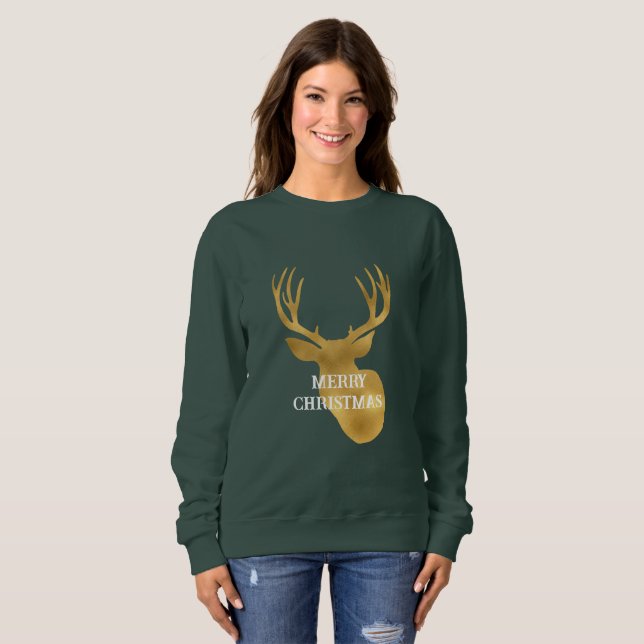 Sweatshirt Gold Deer Christmas (Devant entier)
