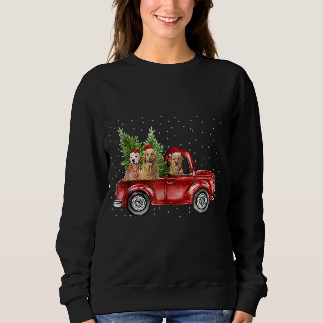 Sweatshirt Golden retriever conduisant la chemise rouge de (Devant)