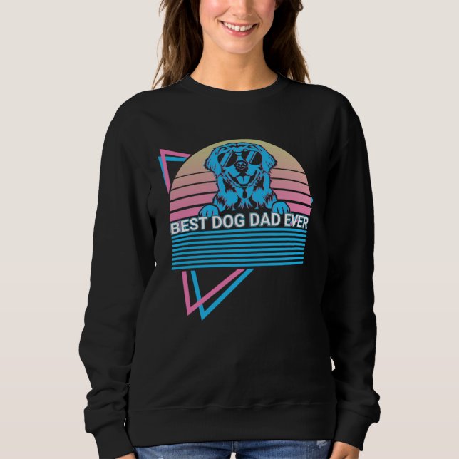 Sweatshirt Golden Retriever Dad Retro Best Dog Dad Ever (Devant)