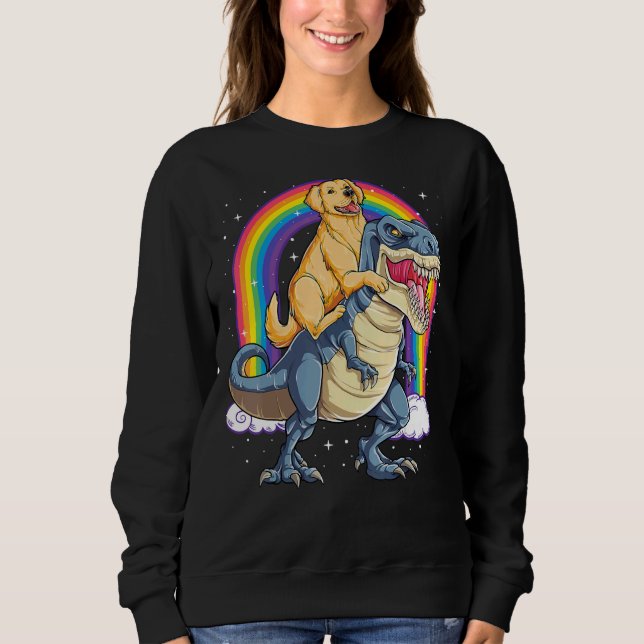 Sweatshirt Golden Retriever équitation Dinosaur Rex Boys Rain (Devant)