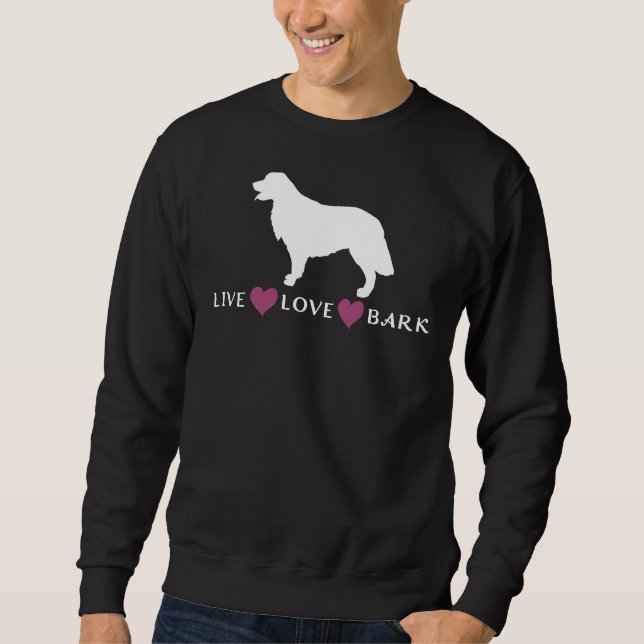 Sweatshirt Golden Retriever Hearts Live Love Bark (Devant)