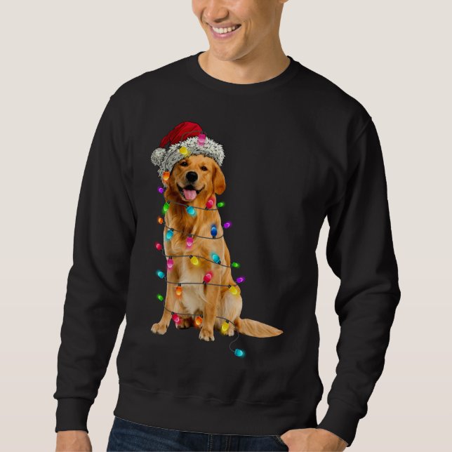 Sweatshirt Golden Retrivers Lumières de Noël Casquette Père N (Devant)