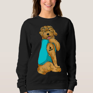 Sweatshirt Goldendoodle I Love Maman Tattoo Chien Fête des Mè