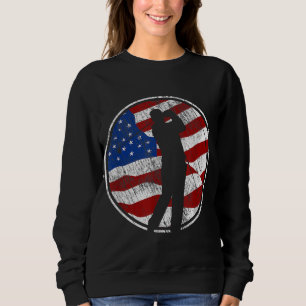 Sweatshirt Golf American Flag USA Golf Vintage Golf