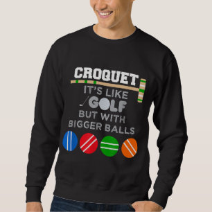 Sweatshirt Golf Croquet Jeu Ball Mallet Wickets Drôle Joueur