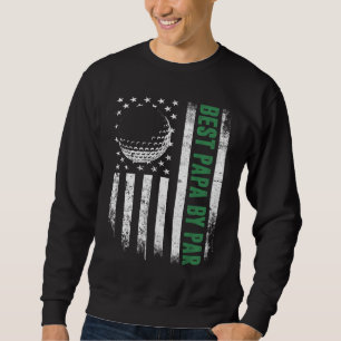 Sweatshirt Golf Lover Cadeau USA American Flag Best Papa By P