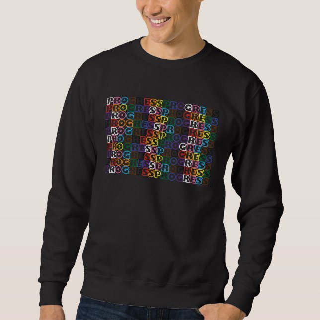 Sweatshirt Good & Happy Progress Gay Pride Rainbow Flag LGBTQ (Devant)