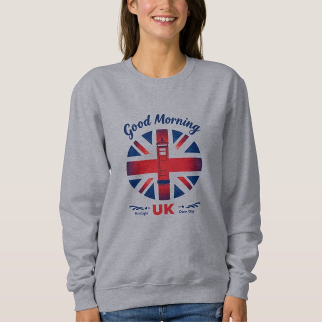 Sweatshirt Good Morning UK - Union Jack & London Téléphone Bo (Devant)