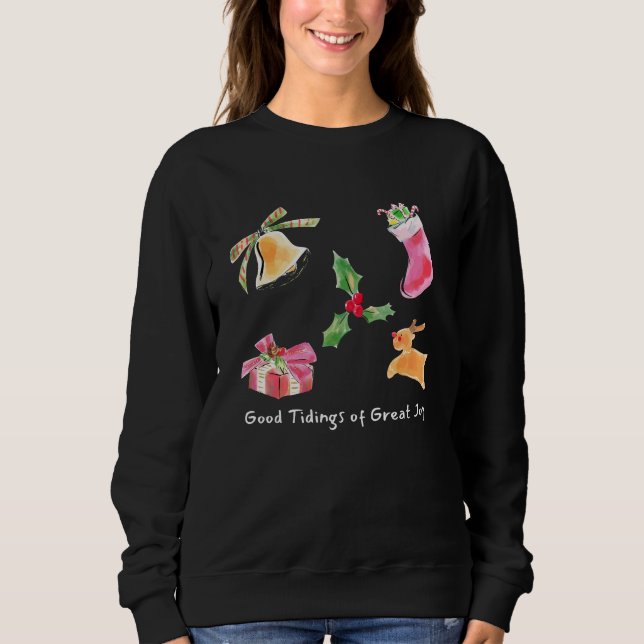 Sweatshirt Good Tidings of Great Joy Holiday Illustration (Devant)