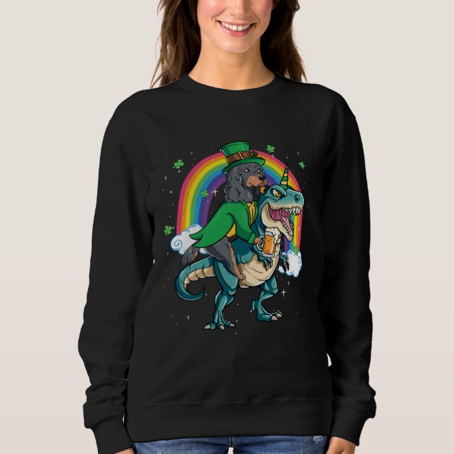Sweatshirt Gordon Setter Beer Dino Rex Horn Rainbow (Devant)