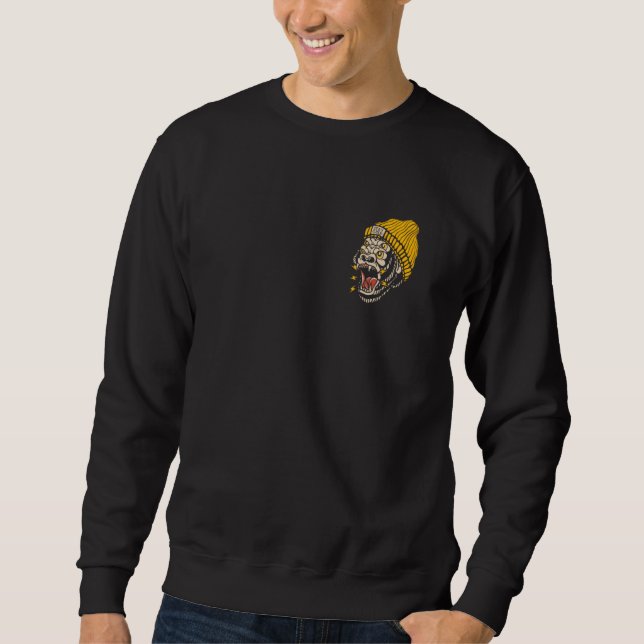 Sweatshirt Gorilla American Traditional Tattoo Inked Old Scho (Devant)