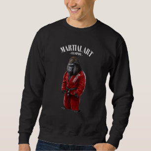 Sweatshirt Gorilla Judo Karate Master En Judogi Rouge