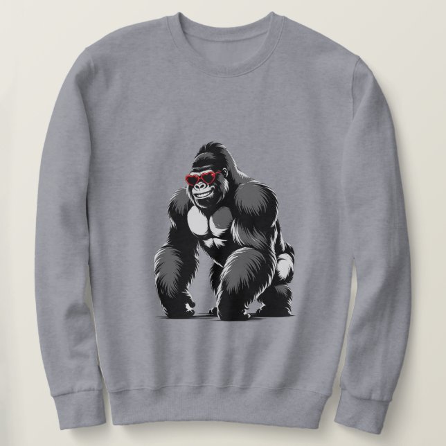 Sweatshirt Gorilla with Heart Sunglasses (Design devant)