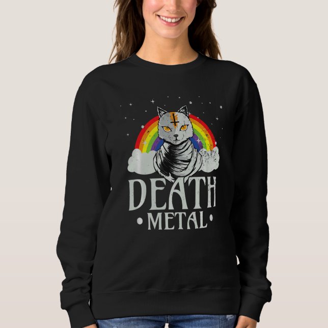 Sweatshirt Goth Rock Satan Cat For Concerts Festivals Death M (Devant)