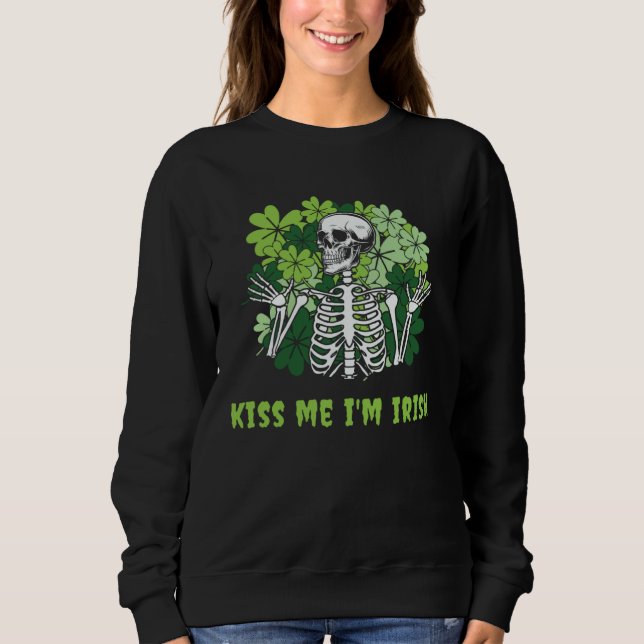 Sweatshirt Goth St Patrick s Day Gothic  Kiss Me I m Irish (Devant)