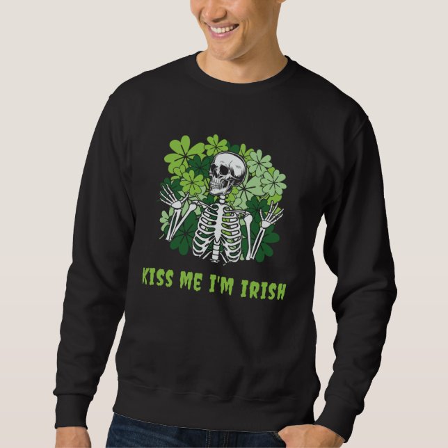Sweatshirt Goth St Patrick s Day Gothic  Kiss Me I m Irish (Devant)