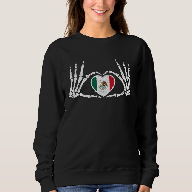 Sweatshirt Gothic Goth Skeleton Mexico Mexican Halloween Cost (Devant)