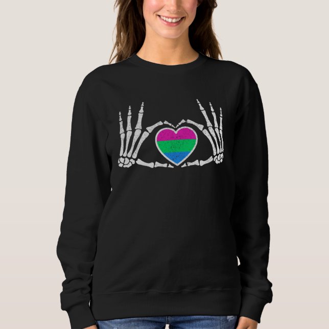 Sweatshirt Gothic Goth Skeleton Polysexual LGBTQ Halloween Co (Devant)