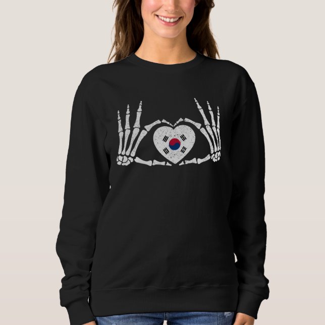 Sweatshirt Gothic Goth Skeleton South Korea Korean Halloween  (Devant)