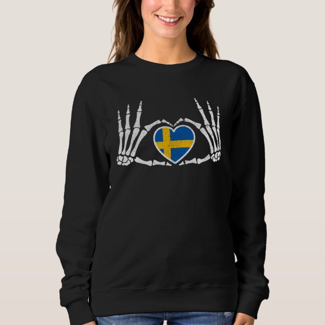 Sweatshirt Gothic Goth Skeleton Sweden Swedish Halloween Cost (Devant)