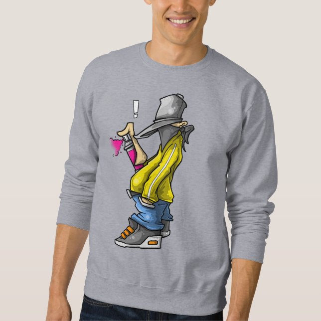 Sweatshirt Graffiti Caractère spray peinture vandale art desi (Devant)
