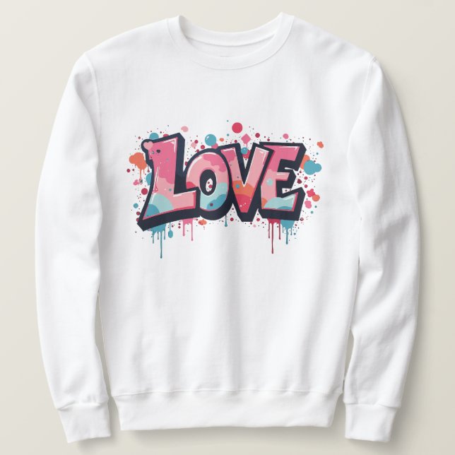 Sweatshirt Graffiti Pastel Love Bombe (Design devant)