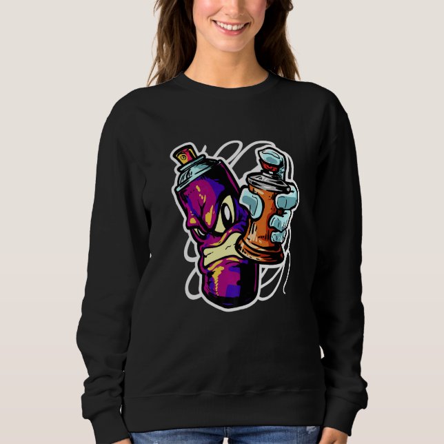 Sweatshirt Graffiti Sprayer Street Artiste Gras Casquette Spr (Devant)