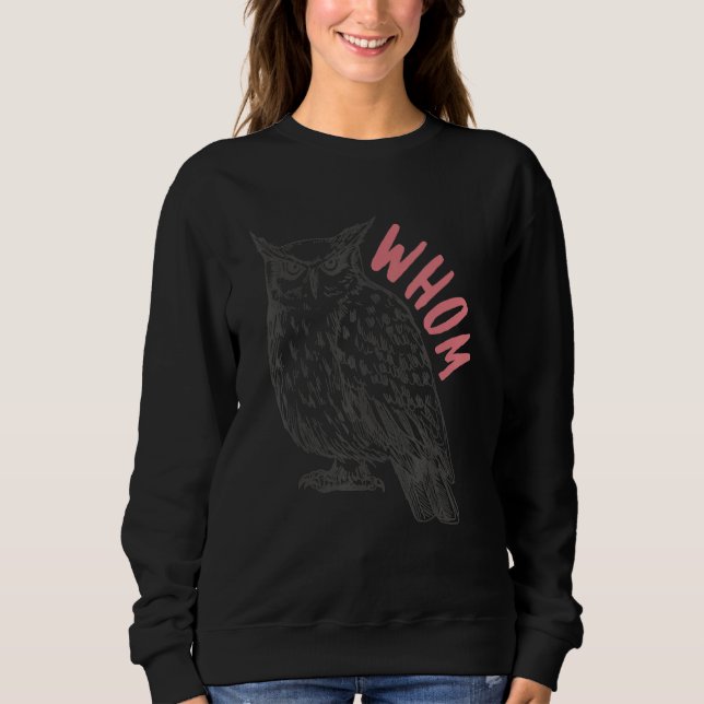 Sweatshirt Grammaire De Professeur Anglais Qui Owl Cute Bird (Devant)