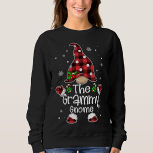 Sweatshirt Grammy Gnome Rouge Plaid Correspondant Famille Noë