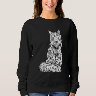 Sweatshirt Grand Chat À Coon Maine Avec Chat Long Fluffé