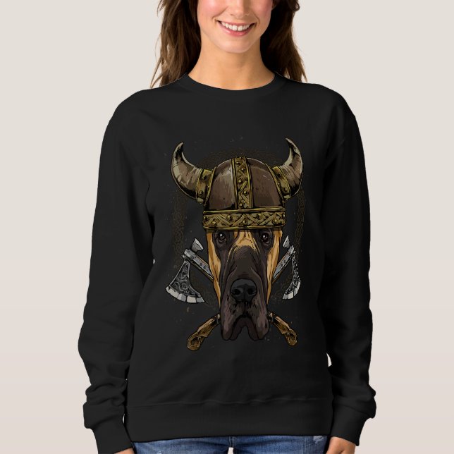 Sweatshirt Grand Danois Viking Renaissance Norse Païen Valhal (Devant)