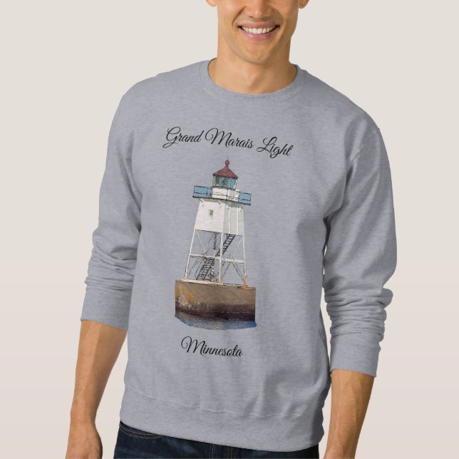 Sweatshirt Grand Marais Light MN chemise en lettrage noir (Devant)