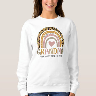 Sweatshirt Grand-mère arc-en-ciel vintage