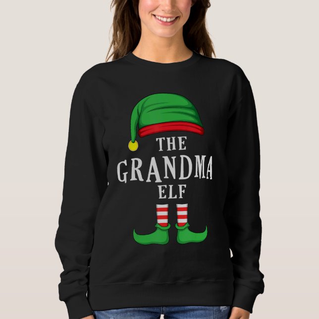 Sweatshirt Grand-mère Elf Christmas Family Matching Group Xm (Devant)
