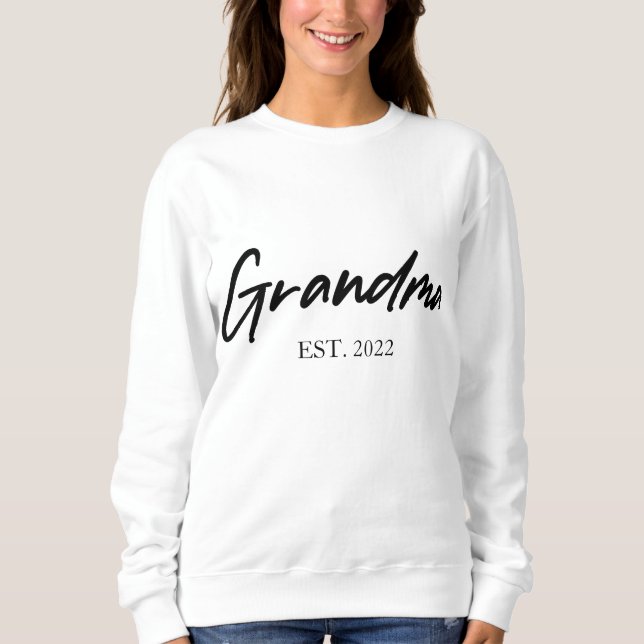 Sweatshirt Grand-mère Grand-mère sur mesure Année Est Minimal (Devant)