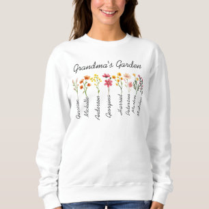 Sweatshirt Grand-mère Jardin personnalisé cadeau de fleur de 