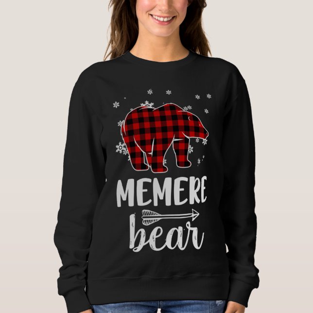 Sweatshirt Grand-mère Mère Ours de Noël Pyjama Rouge Bouf Pla (Devant)