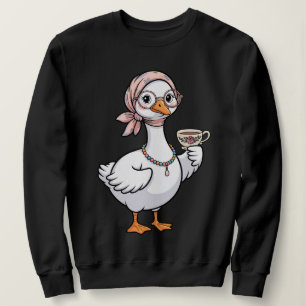 Sweatshirt Grand-mère personnalisée Oie en liberté , Mignonne