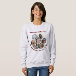 Sweatshirt Grand-mère sur mesure/enfants 7 Cercle Photo Colla