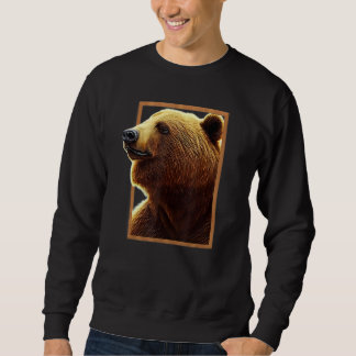 Sweatshirt Grand ours marron majestueux avec vue sur une char