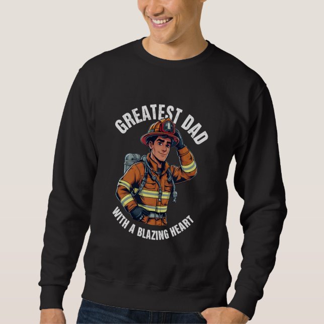 Sweatshirt Grand papa avec un héros de pompier de coeur Blazi (Devant)
