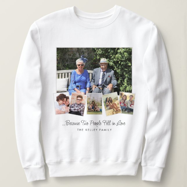 Sweatshirt Grand-parents Famille Collage Personnalisé 6 Photo (Design devant)