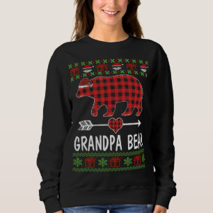 Sweatshirt Grand-Père Ours Père Noël Rouge Plaqué Pajamas De