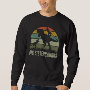 Sweatshirt Grande Soeur Dinosaur T Rex Big Sistersaurus 2 enf