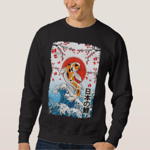 Sweatshirt Grande vague au large de Kanagawa Cerry Blossom Po