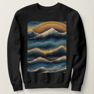 Sweatshirt Grandes vagues de kanagawa peinture vintage, vague