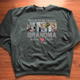 Sweatshirt Grandma Brush Stroke 3 Photo Grandchildren Noms