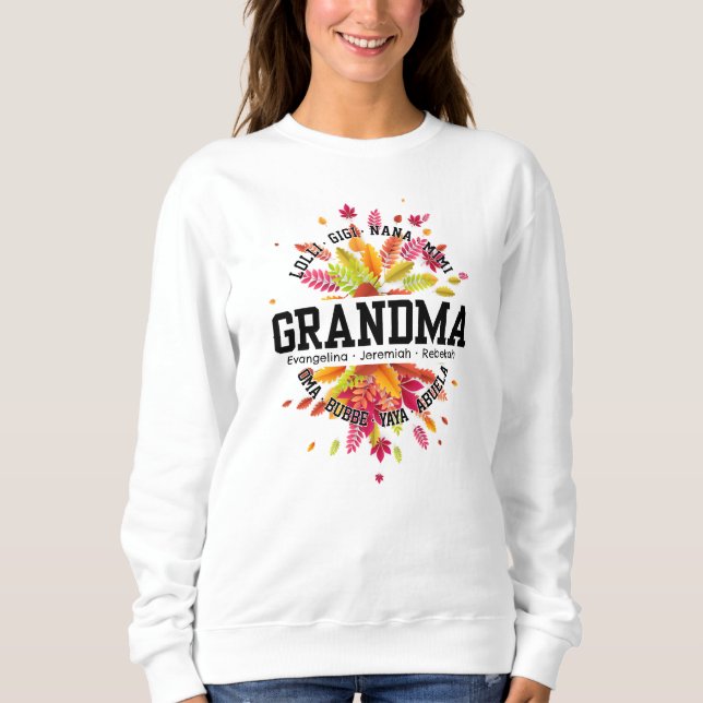 Sweatshirt GRANDMA Nana Mimi Gigi Fête des Mères personnalisé (Devant)