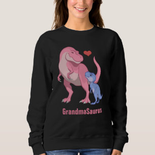 Sweatshirt GrandmaSaurus rose T-Rex & Bébé bleu garçon Dinosa