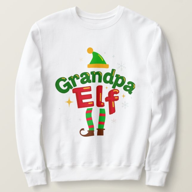 Sweatshirt Grandpa Elf Holiday Matching Family Top (Design devant)